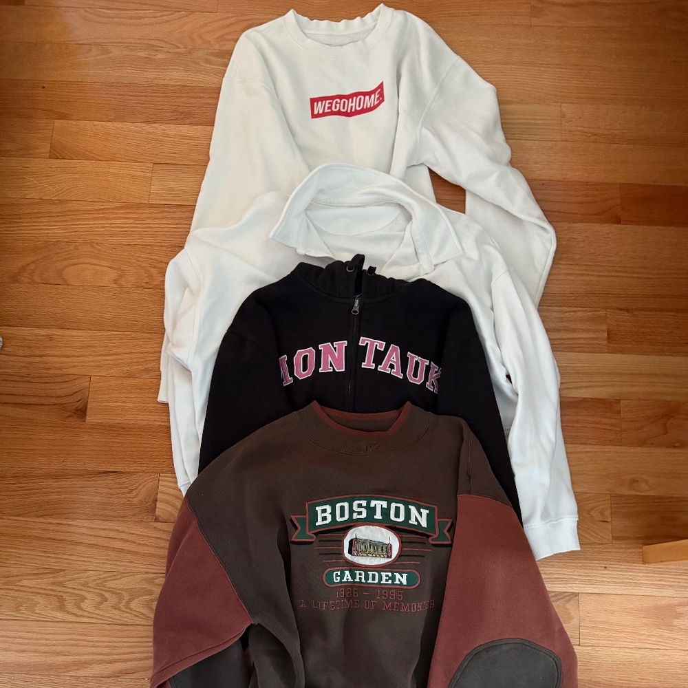 4 sweatshirts for $11